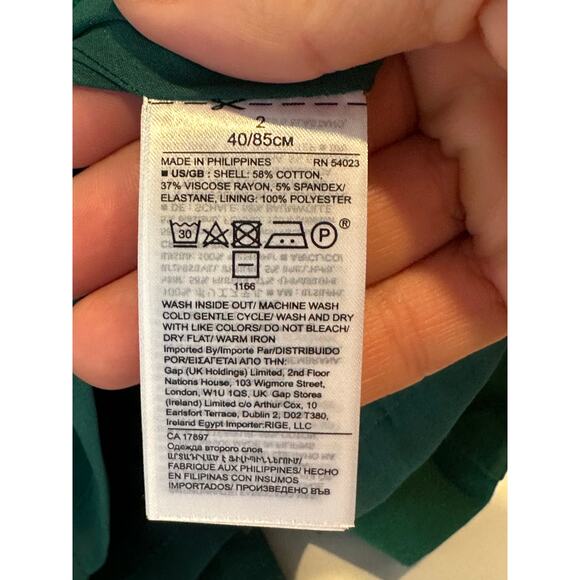 Banana Republic A-Line Mini Dress Forest Emerald Size 2 Summer Easter Lined - Picture 5 of 8